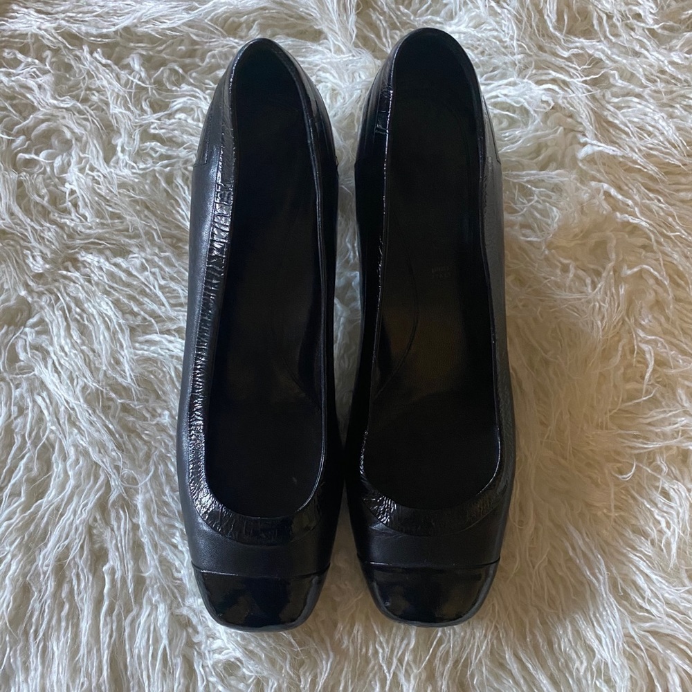 Dana Davis Leather Block Heel Cap Toe Loafers SZ 9